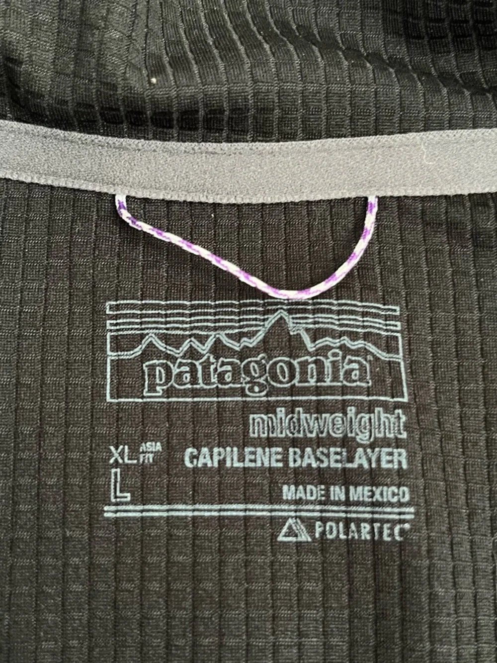 Patagonia Black Capilene Base Layer Midweight Quarter Zip Size Large - Picture 5 of 7